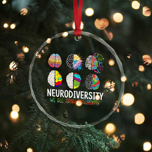 Embrace Neurodiversity Crystal Glass Ornament We All Think Differently TS02 Print Your Wear