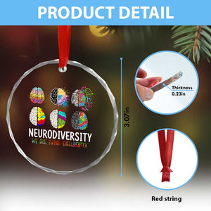 Embrace Neurodiversity Crystal Glass Ornament We All Think Differently TS02 Print Your Wear