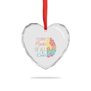 Embrace Neurodiversity Heart Crystal Glass Ornament Celebrate Minds of All Kinds Teacher ASD TS02 Print Your Wear