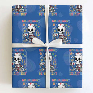 Emergency Department Skeleton Nurse Easter Wrapping Paper Roll ER Nursing Room TS02 Royal Blue Print Your Wear