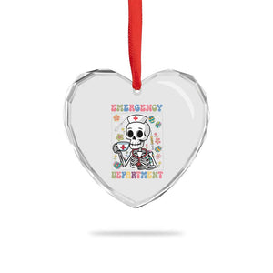 Emergency Department Skeleton Nurse Easter Heart Crystal Glass Ornament ER Nursing Room TS02 Print Your Wear