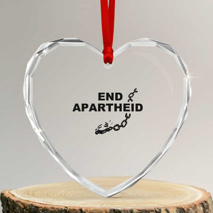 End Apartheid Human Rights Heart Crystal Glass Ornament Broken Chain Social Justice Activist