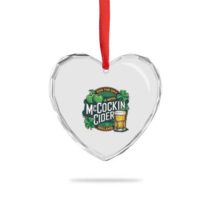 End the Day with McCockin Cider Heart Crystal Glass Ornament Funny Irish Drinking Apple Cider St Patricks Day Adult Humor TS02 Print Your Wear