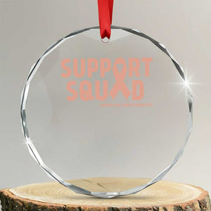Endometrial Cancer Awareness Crystal Glass Ornament Support Squad Warrior Gift