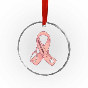 Endometrial Cancer Healthcare Warrior Crystal Glass Ornament Peach Stethoscope Nurse