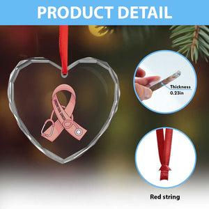 Endometrial Cancer Healthcare Warrior Heart Crystal Glass Ornament Peach Stethoscope Nurse