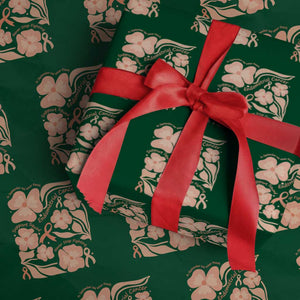 Endometrial Cancer Support Squad Floral Gift Wrapping Paper Roll In September We Wear Peach