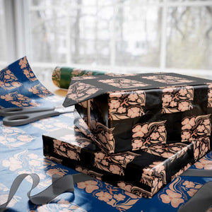 Endometrial Cancer Support Squad Floral Gift Wrapping Paper Roll In September We Wear Peach