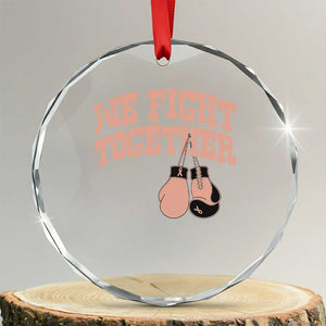Endometrial Cancer Warrior Crystal Glass Ornament We Fight Together Boxing Gift