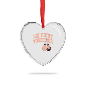 Endometrial Cancer Warrior Heart Crystal Glass Ornament We Fight Together Boxing Gift
