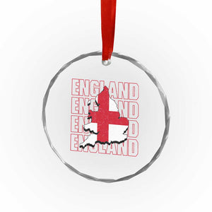 England Map St George's Cross English Roots Crystal Glass Ornament