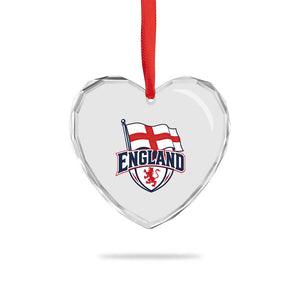 England Patriotic Crest St George Cross Flag Graphic Heart Crystal Glass Ornament English Lion Crest Heritage Pride Souvenir TS02 Print Your Wear