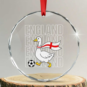 England Soccer Football Crystal Glass Ornament Silly Goose England Flag Fan Supporter