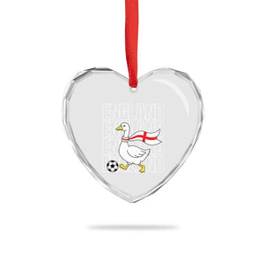 England Soccer Football Heart Crystal Glass Ornament Silly Goose England Flag Fan Supporter