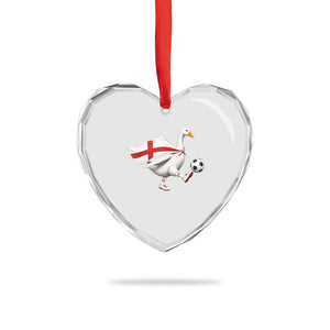England Soccer Goose Heart Crystal Glass Ornament Patriotic Football Fan Graphic England Flag TS10 Print Your Wear