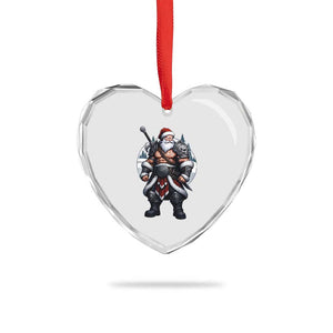 Epic Viking Santa Christmas Heart Crystal Glass Ornament Barbarian Style Holiday Warrior Claus TS02 Print Your Wear