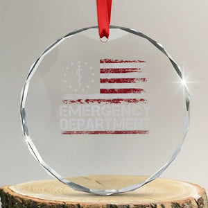 ER Nurse Emegency Department Crystal Glass Ornament Vintage American Flag Healthcare Nursing TS11 Transparent Glass 3'' Circle Print Your Wear
