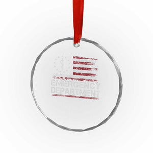 ER Nurse Emegency Department Crystal Glass Ornament Vintage American Flag Healthcare Nursing TS11 Print Your Wear