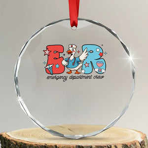 ER Nurse Silly Goose Crystal Glass Ornament Funny Emergency Department TS14 Transparent Glass 3'' Circle Print Your Wear