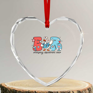 ER Nurse Silly Goose Heart Crystal Glass Ornament Funny Emergency Department TS14 Transparent Glass 3'' Heart Print Your Wear