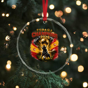 Espana Champions 2026 Crystal Glass Ornament Spain Football Fan Spanish Bull Graphic TS11 Print Your Wear