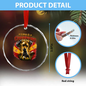 Espana Champions 2026 Crystal Glass Ornament Spain Football Fan Spanish Bull Graphic TS11 Print Your Wear