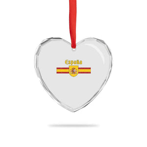 Espana Escudo Retro Spain Coat of Arms and Flag Español Heart Crystal Glass Ornament TS11 Print Your Wear