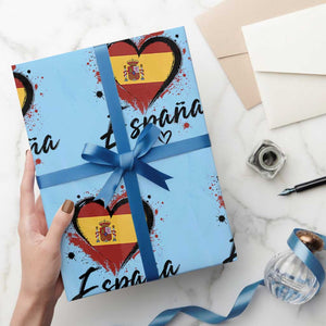 Espana Heart Spanish Flag Patriotic Spain Pride Wrapping Paper Roll