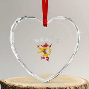 Espana Spain Lion Spanish Flag Spaniard Pride Heart Crystal Glass Ornament TS14 Transparent Glass 3'' Heart Print Your Wear