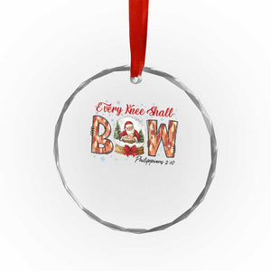 Every Knee Shall Bow Crystal Glass Ornament Santa Christmas Nativity Scene Bible Verse TS11 Print Your Wear