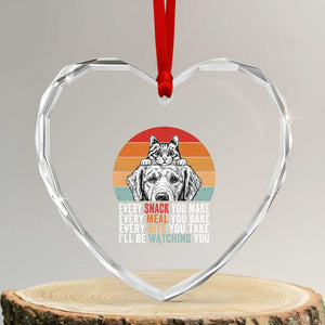 Every Snack You Make Heart Crystal Glass Ornament Funny Dog Cat Lovers TS14 Transparent Glass 3'' Heart Print Your Wear
