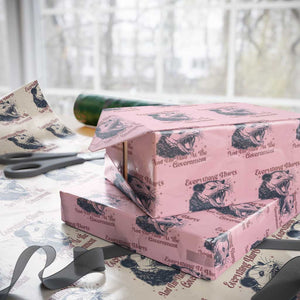 Everything Hurts And I Am Mad At The Government Wrapping Paper Roll Funny Burnout Possum TS11 Light Pink Print Your Wear