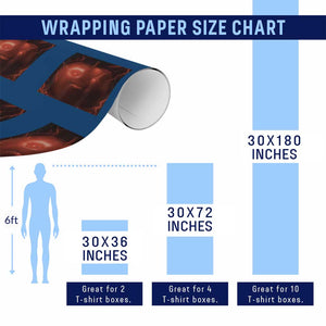 Evil Freaky Apple Meme Wrapping Paper Roll Creepy Dark AI Fruit Face With Glowing Eyes TS02 Print Your Wear
