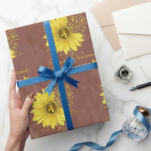 Ewings Sarcoma Awareness Wrapping Paper Roll Yellow Flower Petal Ribbons Sunflower TS11 Mocha Print Your Wear