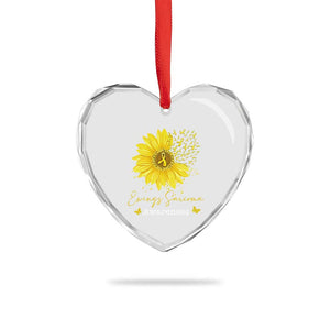 Ewings Sarcoma Awareness Heart Crystal Glass Ornament Yellow Flower Petal Ribbons Sunflower TS11 Print Your Wear