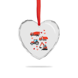 Excavator Construction Heart Crystal Glass Ornament Car Tractor Truck Lovers TS10 Print Your Wear