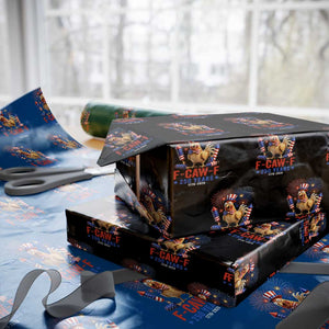 F Caw F 250 Years 1776 2026 Wrapping Paper Roll Funny Patriotic Rooster Meme Fireworks