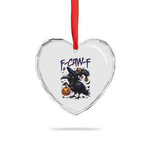 F Caw F Black Crow Halloween Meme Heart Crystal Glass Ornament TS14 Print Your Wear
