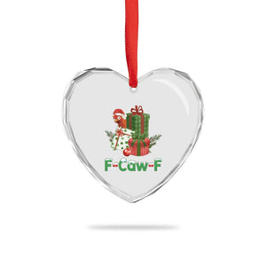 F Caw F Chicken Heart Crystal Glass Ornament Funny Farm Life Holiday Gift TS12 Print Your Wear