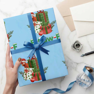 F Caw F Chicken Wrapping Paper Roll Funny Farm Life Holiday Gift TS12 Light Blue Print Your Wear