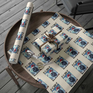 F Caw F Christmas Raven Wrapping Paper Roll Funny Bird Lover Gift TS12 Beige Print Your Wear
