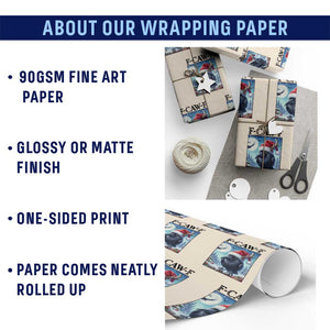 F Caw F Christmas Raven Wrapping Paper Roll Funny Bird Lover Gift TS12 Print Your Wear