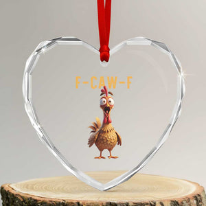 F Caw F Classic Chicken Scream Heart Crystal Glass Ornament Poultry Joke Farm Life Humor TS02 Transparent Glass 3'' Heart Print Your Wear