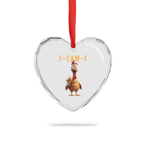 F Caw F Classic Chicken Scream Heart Crystal Glass Ornament Poultry Joke Farm Life Humor TS02 Print Your Wear