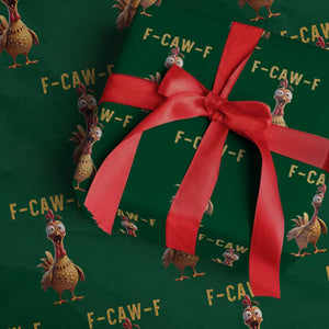F Caw F Classic Chicken Scream Wrapping Paper Roll Poultry Joke Farm Life Humor TS02 Green Print Your Wear