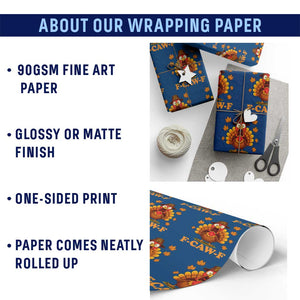 F-Caw-F Funny Turkey Wrapping Paper Roll Happy Thanksgiving Day Autumn Family Dinner TS10 Print Your Wear