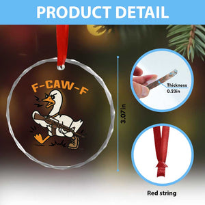 F Caw F Goose With Gun Crystal Glass Ornament Funny Rebellious Gift TS12 Print Your Wear
