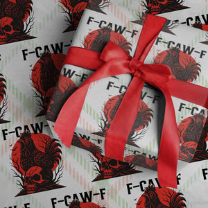 F Caw F Gothic Chicken Horror Wrapping Paper Roll Creepy Skull Rooster Halloween Dark Humor TS02 Christmas Plaid Print Your Wear