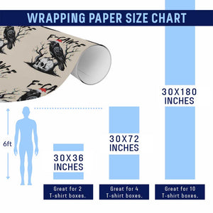 F Caw F Gothic Xmas Raven Wrapping Paper Roll With Skull Funny Dark Holiday Humor Spooky Season TS02 Print Your Wear