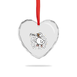F Caw F Grumpy Goose Heart Crystal Glass Ornament Funny Attitude Meme Gift TS12 Print Your Wear
